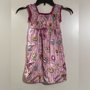 Nick & Nora Cupcake Pink Pajama Nightgown Sleepshirt Colorful Girls Sz XS (4/5)